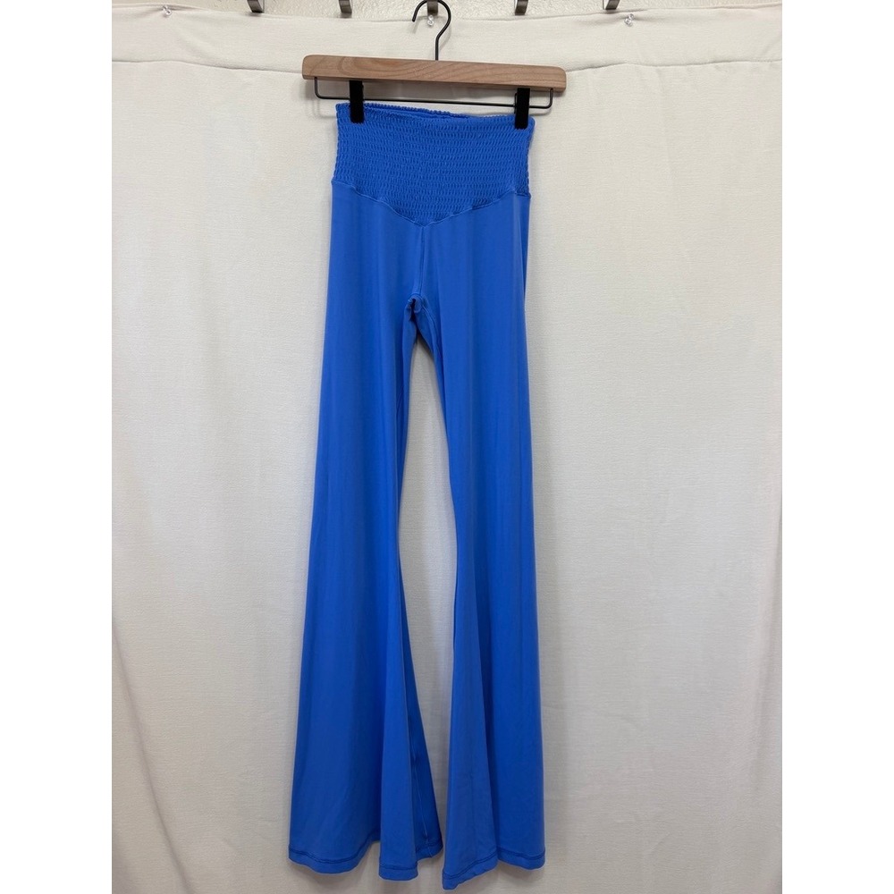 OFFLINE‎ by Aerie Women's Super Flare Leggings Blue Smocked High Rise Yoga Pants